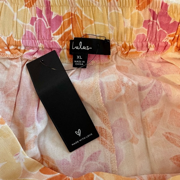 Island Imaginings Peach Floral Print Wide-Leg Pants - Picture 7 of 7